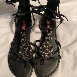 Black gladiator style sandals